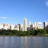 View of skyscrapers of Vaca Brava Park, Goiania, Brazil