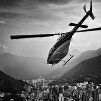 Black and White Helicopter over Rio, Brazil