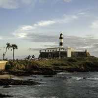View of Farol da Barra Lighthouse in Salvador, Brazil