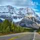 Beautiful Scenic Roadway through the Mountains in Banff National Park, Alberta, Canada