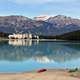 Lake Louise Landscape with mountains and resort