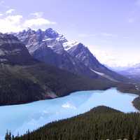 Landscape of Peyto Lake in Banff National Park, Alberta, Canada