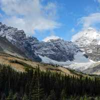 Snow capped Mountain Landscape and scenery in Banff National Park, Alberta, Canada