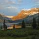 Sunset and dusk landscape near Bow Lake at Banff National Park, Alberta, Canada