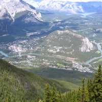 The Banff townsite wraps around Tunnel Mountain in Banff National Park, Alberta