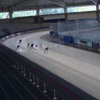 Olympic Ice skating race track  in Calgary, Alberta, Canada