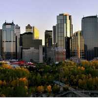 Skyline Landscape at Sunset in Calgary, Alberta, Canada