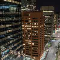 Streets, towers, and city of Calgary, Alberta, Canada