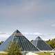 Muttart Conservatory Pyramids in Edmonton, Alberta, Canada
