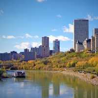 River view of skyscrapers in Edmonton