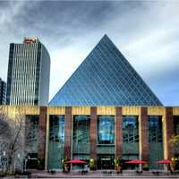 South face of Edmonton's City Hall with Pyramid