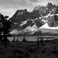 Amethyst Lake with Mount Redoubt in Jasper National Park, Alberta, Canada