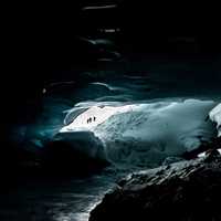 Glacier from a cave in Jasper National Park, Alberta, Canada