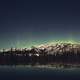 Night landscape, reflection, and Aurora in Jasper National Park, Alberta, Canada