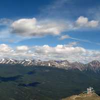 Panoramic View of the mountains and landscape in Jasper National Park, Alberta, Canada