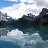 Scenic landscape reflections in Jasper National Park, Alberta, Canada