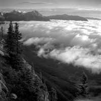 Sea of Clouds from Jasper Palisade at Jasper National Park, Alberta, Canada