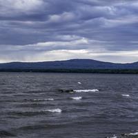 Lesser Slave Lake landscape with clouds 
