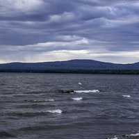 Lesser Slave Lake landscape with clouds 