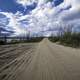 Path around Lesser Slave Lake with sky and clouds