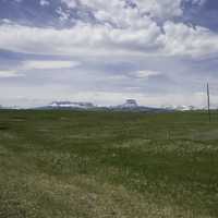 Distant Mountains under cloudy skies in Alberta