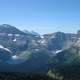 View of the mountain landscape from the top of the summit trail in Waterton Lakes State Park