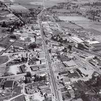 Aerial View of Langley City in 1959 in British Columbia, Canada