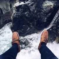 Overhanging a gorge in British Columbia, Canada