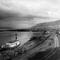 Paddle steamer at Kamloops in 1887 in British Columbia, Canada