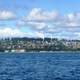 Panoramic View of Campbell river from across the straight of Georgia, British Columbia, Canada