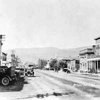 Streets of Kelowna in 1920 in British Columbia, Canada