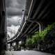 Highway under storm clouds in Vancouver, British Columbia, Canada