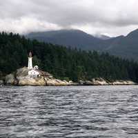 Lighthouse on the shore in Vancouver, British Columbia