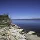 Rocky Shoreline of Lake Winnipeg with clear sky at Hecla Provincial Park