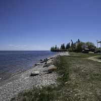 Shoreline by Hecla Provincial Park of Lake Winnipeg landscape
