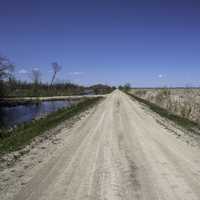 Trail and Road to the Marsh in Hecla Provincial Park