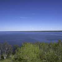 View of Lake Winnipeg from the Observation tower at Hecla Provincial Park