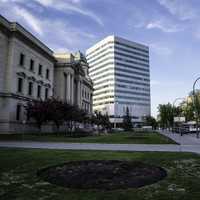 Buildings and Sidewalk in Winnipeg