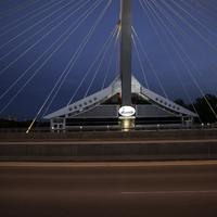 Restaurant in the center of the bridge in Winnipeg