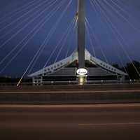 Restaurant in the center of the bridge in Winnipeg