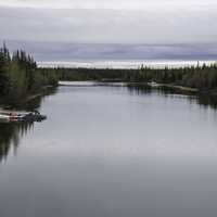 Channel flowing into Great Slave Lake at Dettah