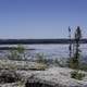 Front view of frozen prelude lake, Ingraham Trail