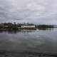 Houses and Trailers on the shores of Great Slave Lake at Dettah
