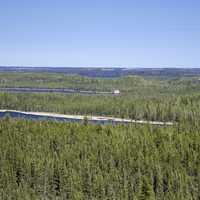 Lakes cutting into the Pine Forest Landscape on the Ingraham Trail