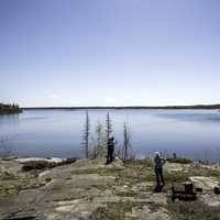 Looking across Pontoon lake on the Ingraham Trail