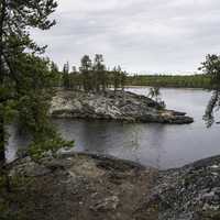 View of Rocks and Lake on the Ingraham Trail