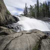Water Falling from the top of Cameron Falls on the Ingraham Trail