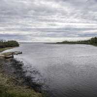 Landscape of Kakisa River and Lake