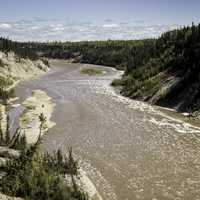 Landscape and Scenery of the Hay River at Louise falls