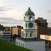 Clock Tower and city in Halifax , Nova Scotia